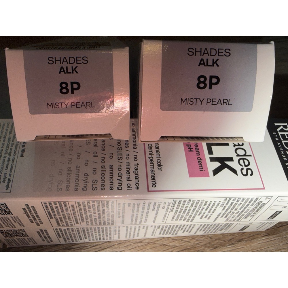 Redken Shades EQ ALK Gloss Hair Color 8P Misty Pearl Demi Permanent lot of 2